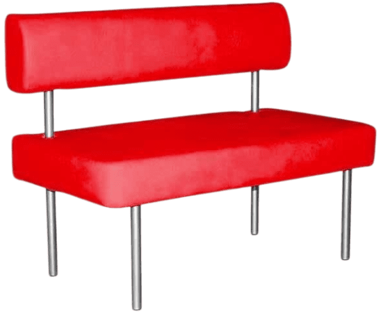 Купить диван-банкетку со спинкой для ожидания Д05, двухместный - цвет Dollaro Red с доставкой по России